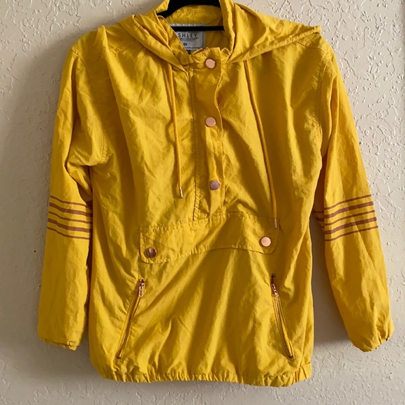 Jackets & Blazers - Windbreaker Yellow with Rose Gold Accents Small